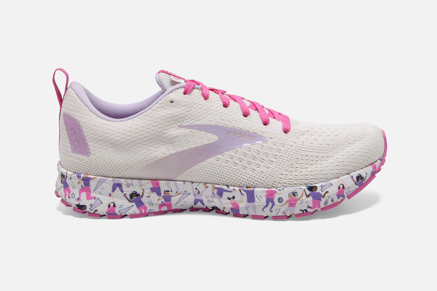 Revel 4 Road Brooks Running Shoes NZ Womens - White/Pink - YZBGKO-145